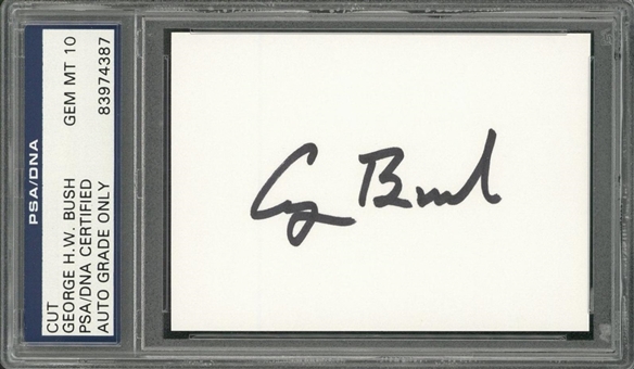 President George H.W. Bush Encapsulated Cut Signature (PSA/DNA GEM MT 10)